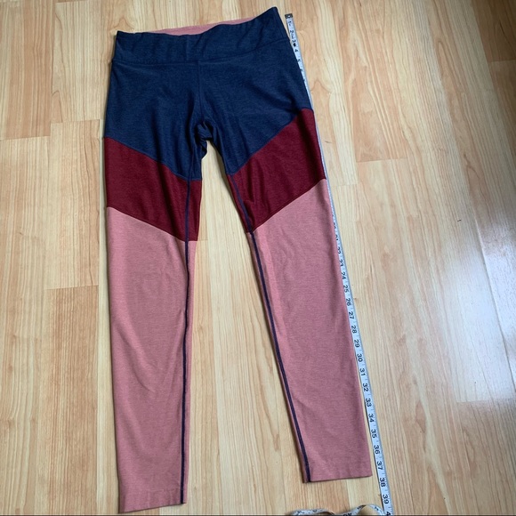 Outdoor Voices Large Color Block Leggings Pink Red Blue Colorblock - Picture 7 of 9